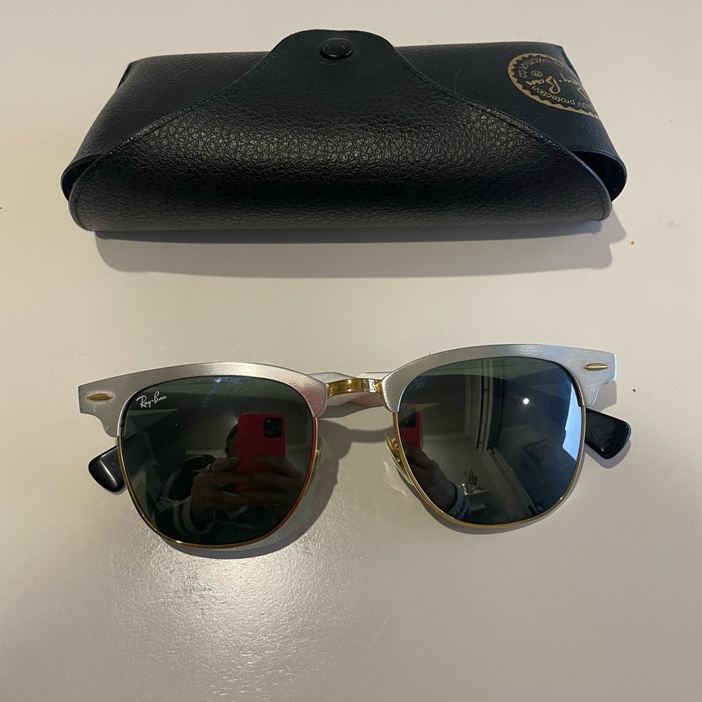 Chrome club master ray bans lightly worn minimal scratching